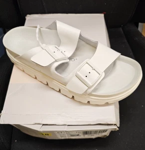 Sandali Birkenstock Arizona Pap chunky bianchi plateau 42 vestibilità stretta W11 M9 nuovi - Foto 1 di 5