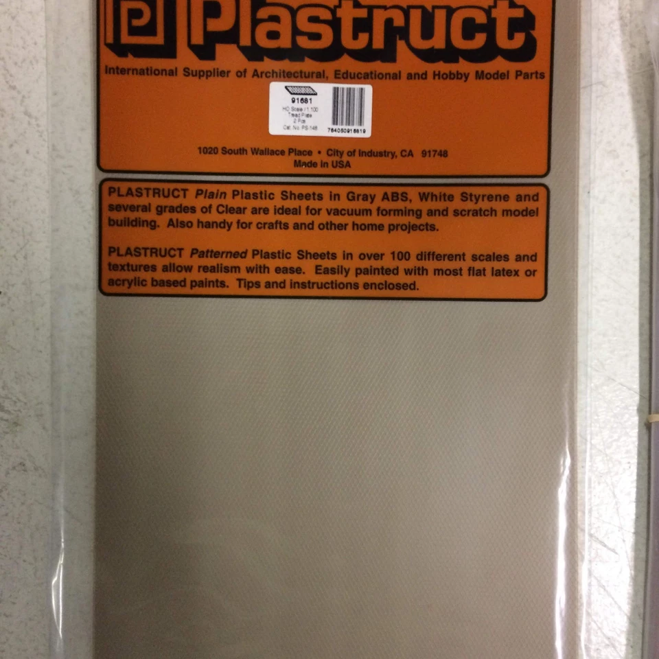 Plastruct HO Tread Plates 2 PLS91681 Plastic Building Supplies - Image 1 of 1
