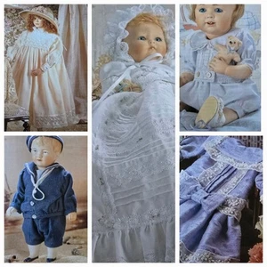 Victorian Doll Clothes Sewing Pattern Christening Dress Sailor Suit Drop Waist - Picture 1 of 12