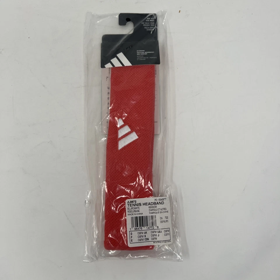Diadema Tenis Adidas Roja Absorción Humedad Y Comodidad Foto 1 de 3