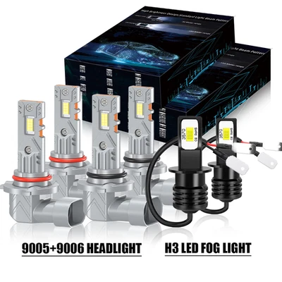 For Chevrolet C1500 C2500 C3500 1990-1998 LED Headlight + Fog Light Bulbs Combo - Image 1 of 4