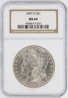 1899-O Morgan Dollar NGC MS64 S$1 New Orleans Minted Silver Dollar No Reserve - Image 1 of 4