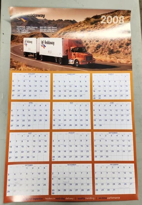 2008 USF Reddaway Truck Line Calendar Poster Large 38"x25" New Old Stock - Image 1 of 4