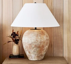 Pottery Barn Canyon Ceramic Terracotta Table Lamp 28"H - Picture 1 of 9