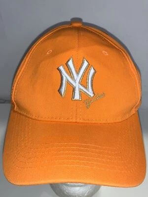 NUEVA YORK YANKEES GORRA GORRA AJUSTABLE CORREA NARANJA GRANDES LIGAS BÉISBOL MLB Foto 1 de 4
