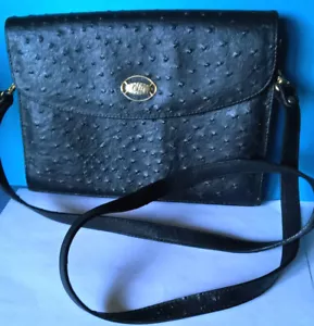 Vintage POCHETTE Sac à Main de Femme CLEO Cuir Autruche - Imagen 1 de 11