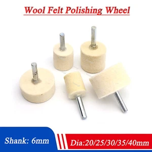 Wool Felt Polishing Bobs Burr Point Buffing Wheel 6mm Shank For Dremel Rotary - Picture 1 of 4
