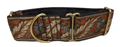 Collar de perro/galgo martingala de 2". Marrón, dorado y óxido. Talla mediana 14-18" Foto 1 de 3