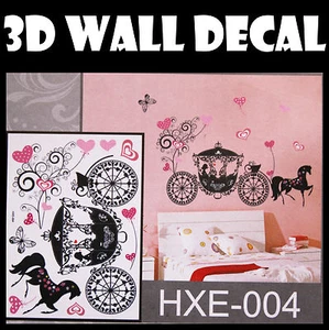 3D Carriage Wall Sticker decals Home Decor Decoration Wallpaper Room Art - Imagen 1 de 2