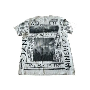 Express AOP Graphic White T-Shirt NYC Main Event Party Goer Night Out Clubbing  - Picture 1 of 15