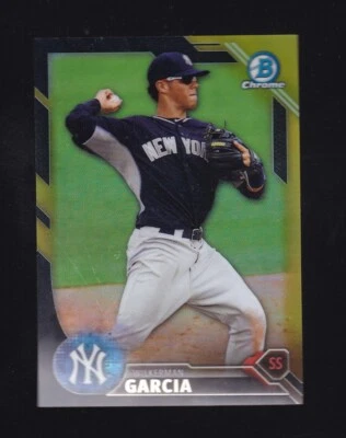 2016 Bowman Chrome Prospects Black Gold Wilkerman Garcia #BCP164 Yankees - Image 1 of 2