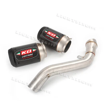 Silenciadores de tubulação de link médio para motocicleta Honda CBR650F 2014-2018 CBR650R 2019-2023 - Imagem 1 de 4