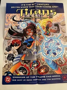 K7) Titans DC Comics Adam Warren Tom Simmons New 1997 Store Display Poster - Picture 1 of 1