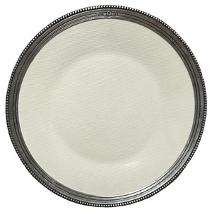 Arte Italica Perlina Lunch Plate Salad Dessert 9.25" Pewter Ceramic READ - Imagen 1 de 7