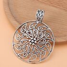 3 X Tibetan Silver Round Filigree Flower Charms Pendants For Jewelry Making