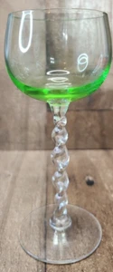 Vintage Cordial Glass Barley Twist Stem, green - Picture 1 of 3