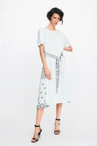 ZARA SASH TIED SIDE PATTERN DRESS SIZE L - Picture 1 of 1