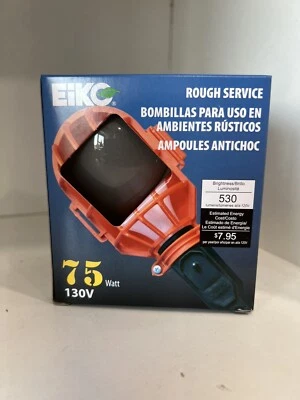 *NEW* EiKO 75 Watt 130 V Rough Service Bulbs - Includes 2 Bulbs. 75A/RS (C14B) - Image 1 of 4