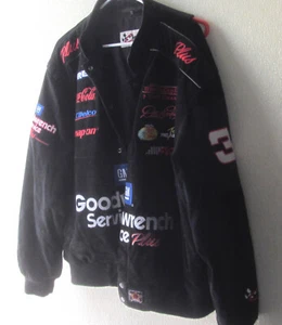 Vintage Chase Authentics Dale Earnhardt schwarze Wildleder Lederjacke Gr. L - Bild 1 von 6