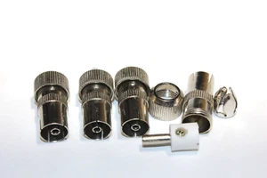4 x Female TV COAX CONNECTOR PLUGS TV AERIAL FOR CABLE LEAD sockets inline - Picture 1 of 4