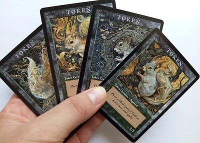 4x Squirrel Old Style Tokens / 4x Tokens de Ardilla para MTG. Estilo retro - Bild 1 von 4