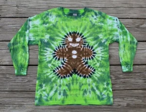 Gingerbread Man Tie Dye Long Sleeve T-Shirt KIDS Medium - Picture 1 of 10