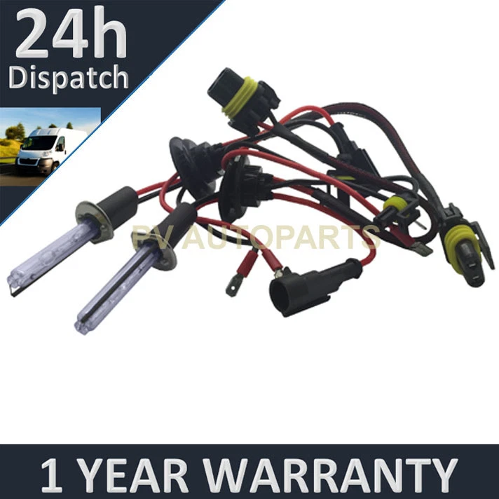 2X BULBS FOR AFTER MARKET HID CONVERSION KIT XENON 6000K ICE WHITE 55W PLUG IN - Image 1 of 1