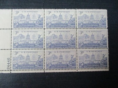 COLORADO  plate block of 9  #1001 - Image 1 of 2