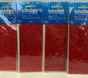 Bondex Glitter Patches Red 4 Pack No Sew Iron On Patches Crafts Clothing Design - Picture 1 of 12