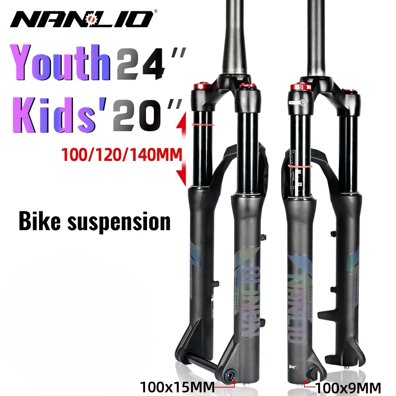 Youth/Kids' Mountain Bike Shock suspension Fork 20 24 inch 100/120/140mm travel - Image 1 of 4