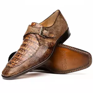 NUEVO Zapatos de Vestir Marco Di Milano Moda Caimán Lagarto Monje Único Toluca Orix - Imagen 1 de 7
