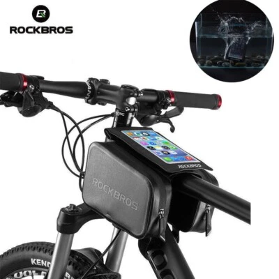 ROCKBROS Bicycle Cycling Bike Front Top Tube Frame Bag MTB Waterproof Phone Hold - Image 1 of 4
