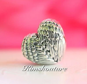 Authentic Sterling Silver Charm ANGELIC FEATHERS Heart 791751 - Picture 1 of 4