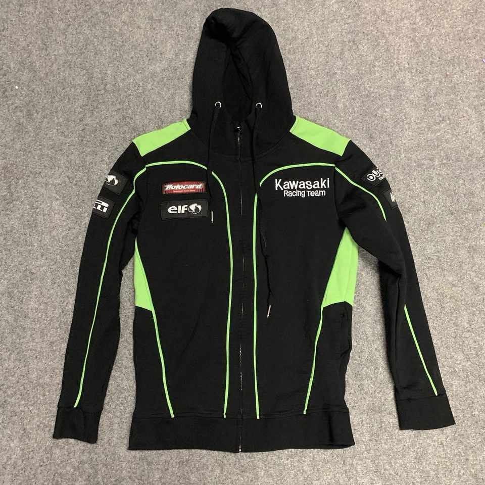 KAWASAKI Sudadera con Capucha Cremallera Carrera Para Hombre Talla Pequeña? Cremallera completa Foto 1 de 4