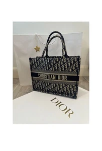 Dior Tote Navy Canvas Book Bag - Picture 1 of 13