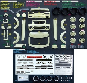 ZoomOn 1/24 Hiace S.A.D Custom Stinger J Transkit parts for Aoshima kits - Foto 1 di 1
