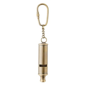 Bosun Whistle Keyring | Solid Brass Nautical Keyring Keychain - Picture 1 of 4