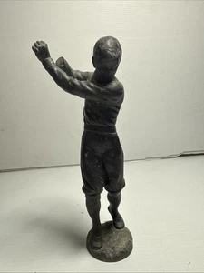 Vintage Sculpture Figurine Cast Bronze On Base 20cm Heavy Golf Swing Dad NR - Picture 1 of 19