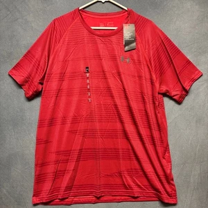Under Armour Shirt Loose Fit Heat Gear Stripes Performance Athletic Workout Gym - Picture 1 of 8