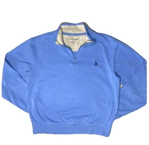 U.S POLO ASSN. Blue Quarter Zip Sweatshirt - Picture 1 of 4