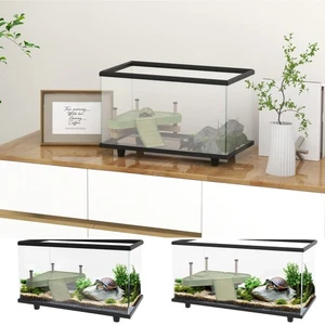 PawHut Turtle Tank 28L Glass Turtle Aquarium w/ Easy-Drain - Picture 1 of 23
