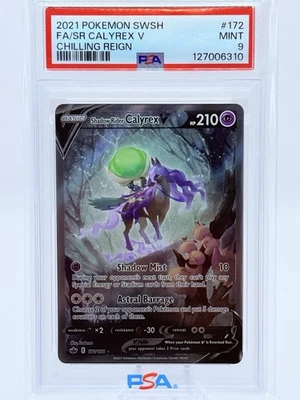 2021 Pokémon SWSH Calyrex V Chilling Reign #172 PSA 9 - Image 1 of 2