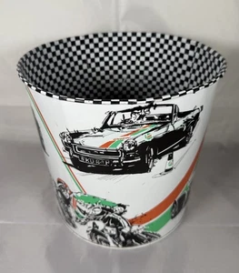 Vintage 70er Jahre Castrol Motoröl Motorsport Karierte Flagge Abfalleimer - Bild 1 von 7