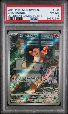 PSA 8 Charmander Obsidian Flames Pokemon Center ETB Promo 2023 Pokemon #044 - Image 1 of 2