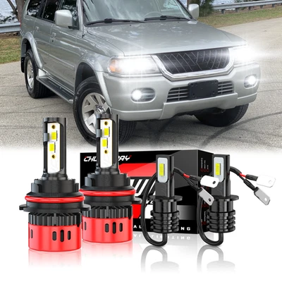 适用于三菱 Montero Sport 2000 - 2004 4x 6000K LED 车头灯 + 雾灯灯泡 — 第 1/4 张图片