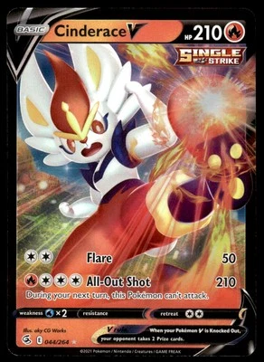 Pokemon TCG Fusion Strike #044/264 Cinderace V NM - Image 1 of 2