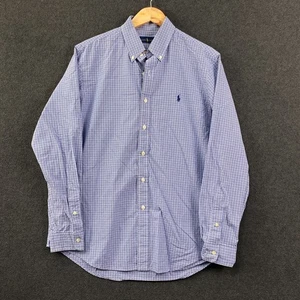 Ralph Lauren Mens Large Long Sleeve Button Down Shirt Blue Gun Club Check Pony - Picture 1 of 9