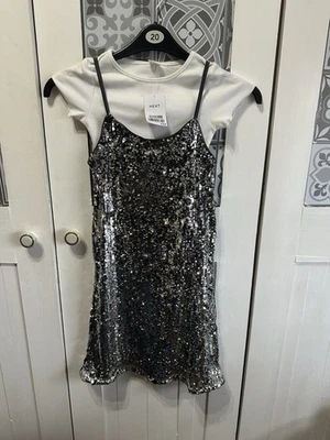 Next sequin party Dress And T Shirt Set 7yrs - Image 1 of 4