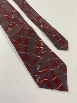 Corbata para hombre FRANCO BIANCHI 100 % seda roja geométrica hecha en Italia Foto 1 de 4