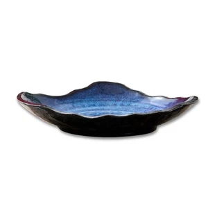 Ceramic Decorative Dish, Large Blue Pottery Decorative Bowl, Porcelain Center... - Picture 1 of 8
